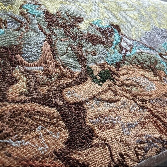 Embroidered Clutch Crossbody Purse Boho Bag Olive Trees by Van Gogh Handcrafted - Picture 2 of 12